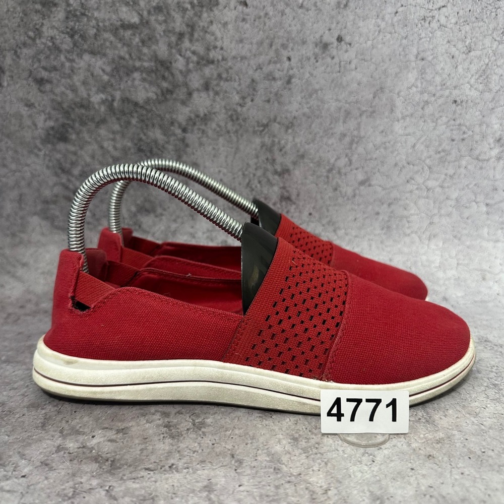 Clarks Cloudsteppers Breeze Vibe Women 6.5 Red Slip On Sneaker Comfort Shoe